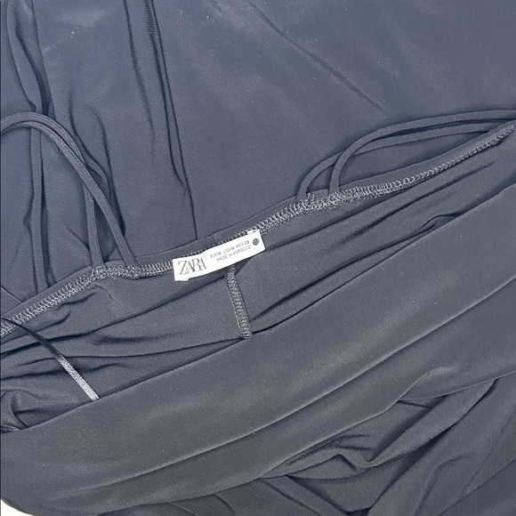 Zara Black Cowl Neck Midi Dress with Double Straps - Picture 6 of 7